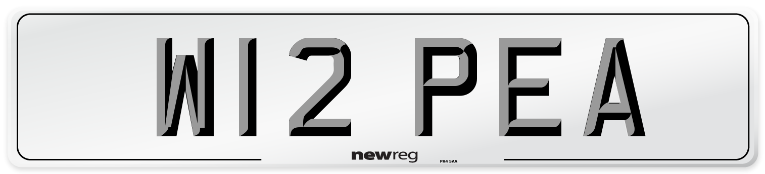 W12 PEA Number Plate from New Reg
